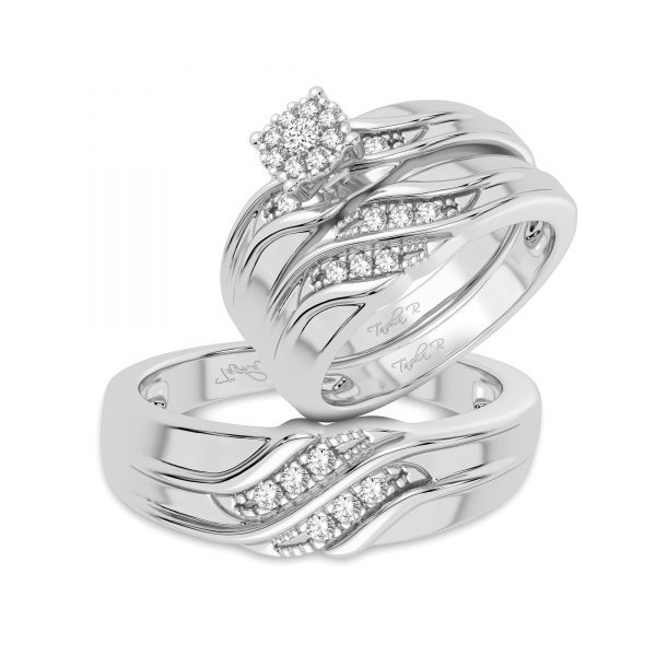 14K  0.20CT  Diamond  TRIO  SET
