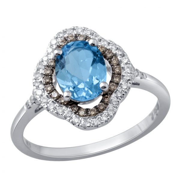 18K 0.30 CT Diamond & PINK TOURMALINE RING
