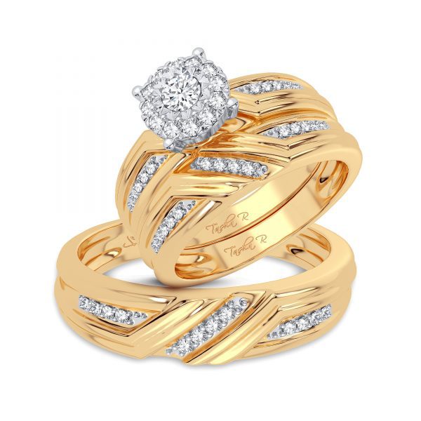 14K  0.43CT Diamond TRIO SET