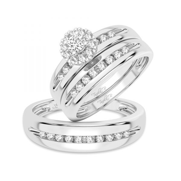 14K 0.30CT Diamond TRIO SET