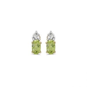 14k Yellow Gold Oval Peridot Earrings